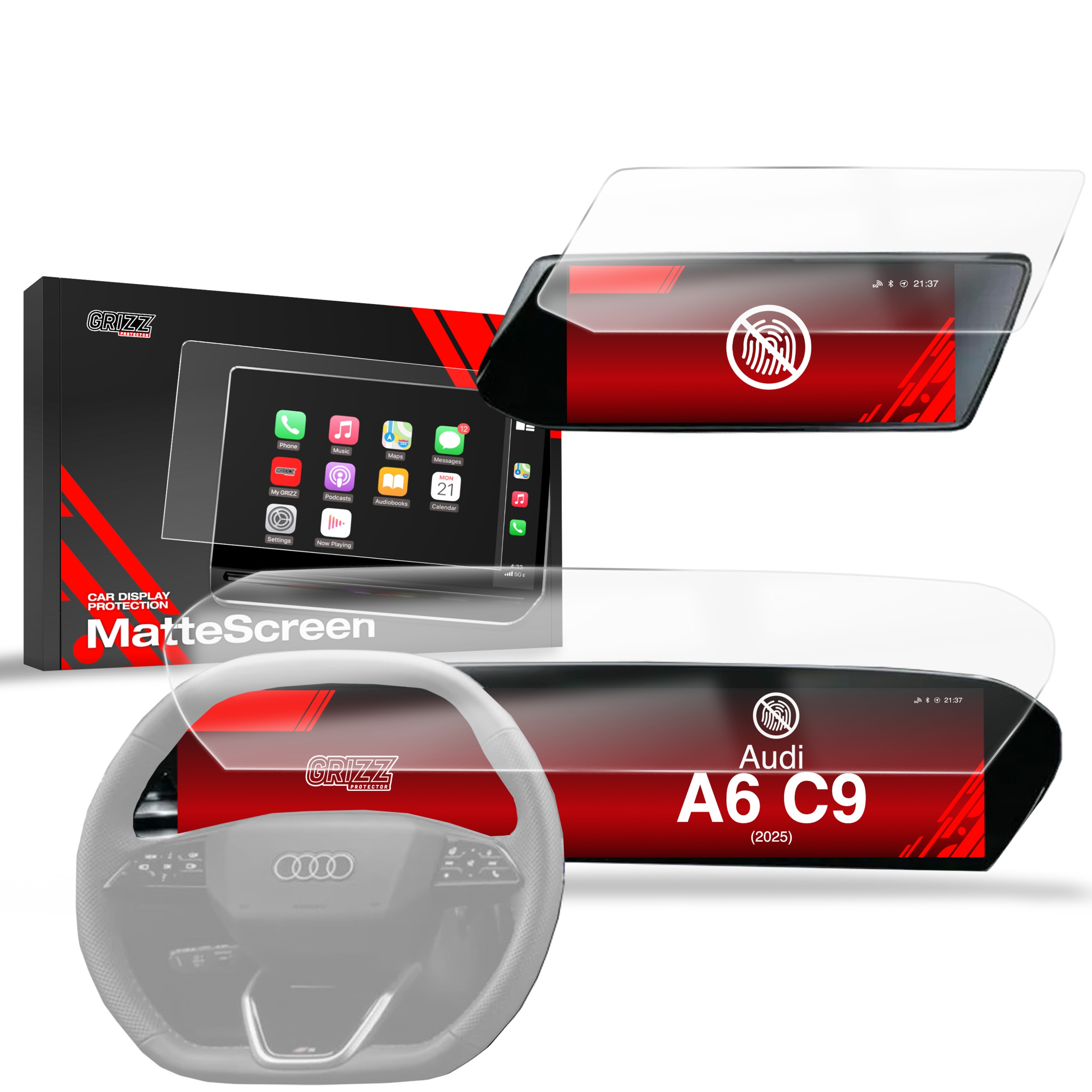 2w1 Folia antyodciskowa Grizz Protector do Audi A6 C9 14,5″ (2025-2026)