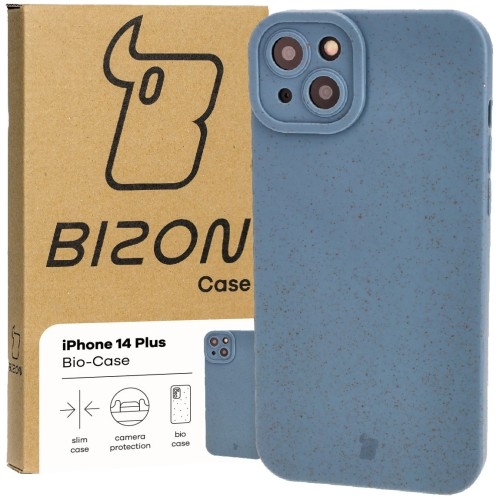 Image of Ekologiczne etui Bizon Bio-Case do iPhone 14 Plus, niebieskie