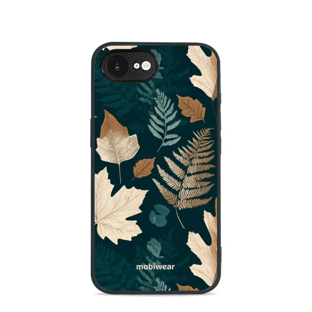 Etui ochronne do iPhone 17e, Mobiwear Glossy Case, zielnik z liści i paproci