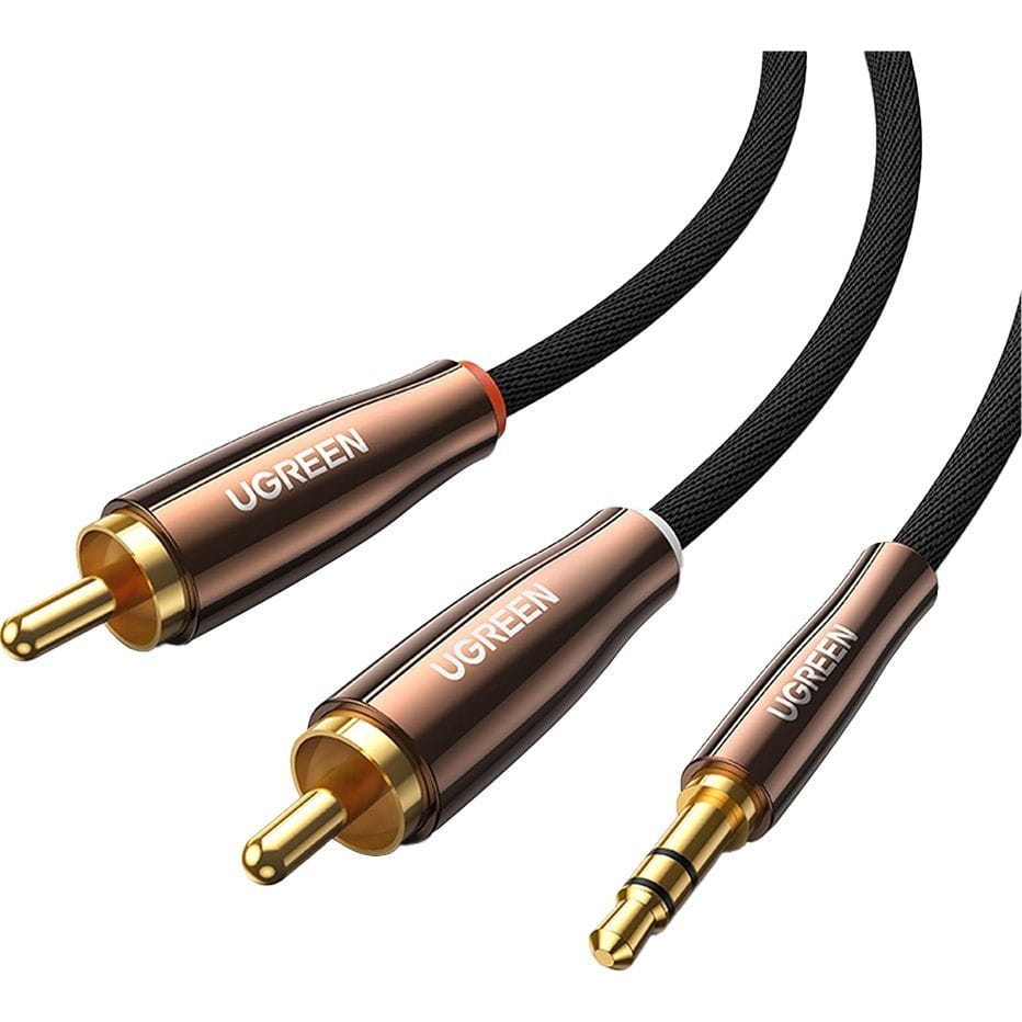 Image of Kabel audio Ugreen 3,5mm mini jack (typ męski) - 2RCA, 2m, miedziany
