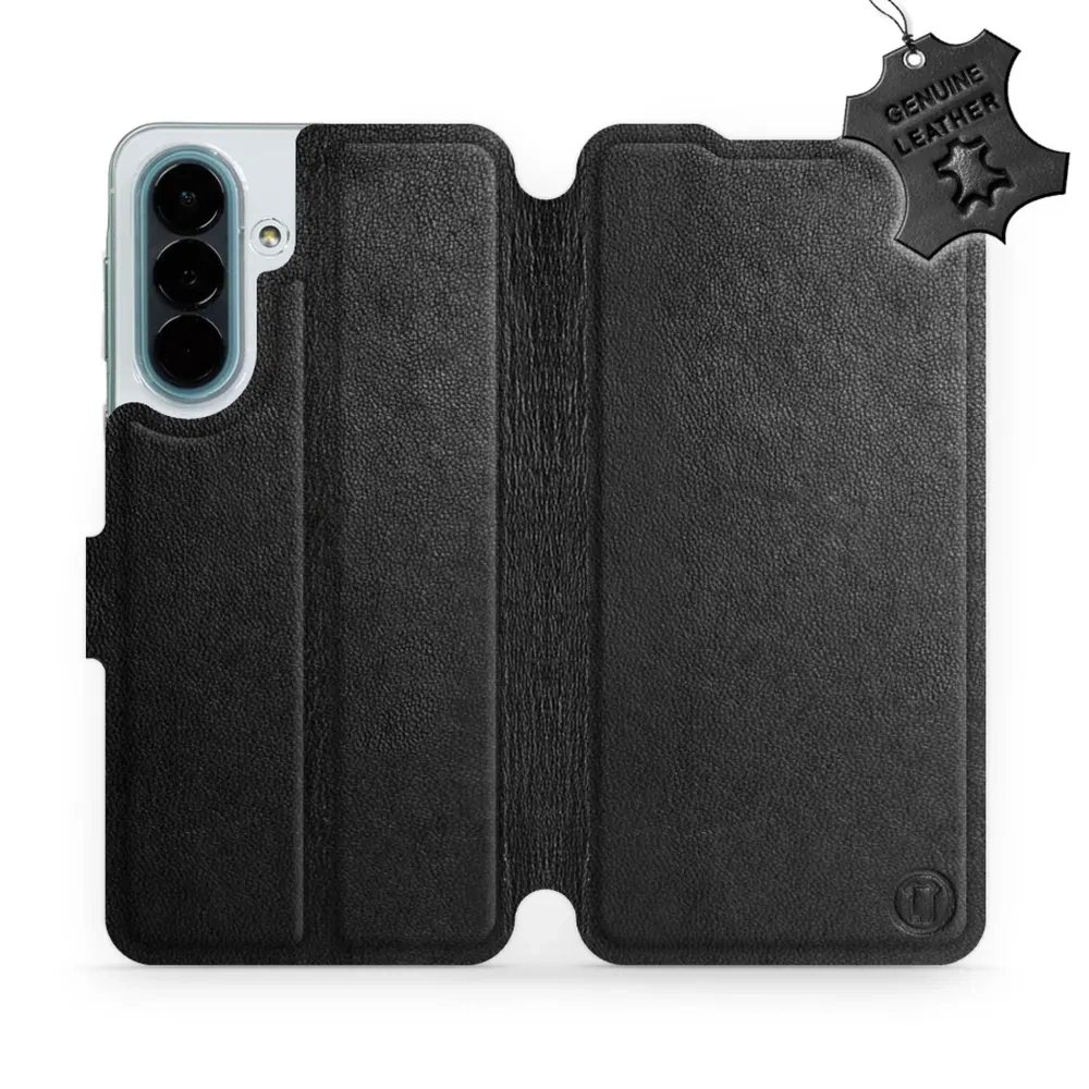 Etui z naturalnej skóry do Galaxy A27 5G, Mobiwear Leather, czarne