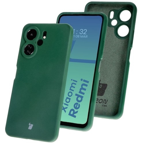 Image of Silikonowe etui Bizon Soft Case do Xiaomi Redmi 13C 4G / Xiaomi Redmi 13C 5G / Xiaomi Poco C65, ciemnozielone