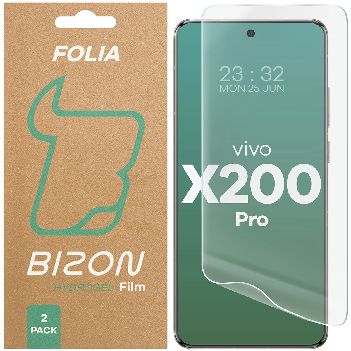 Folia hydrożelowa na ekran Bizon Film Hydrogel Front Duo do Vivo X200 Pro, 2 sztuki
