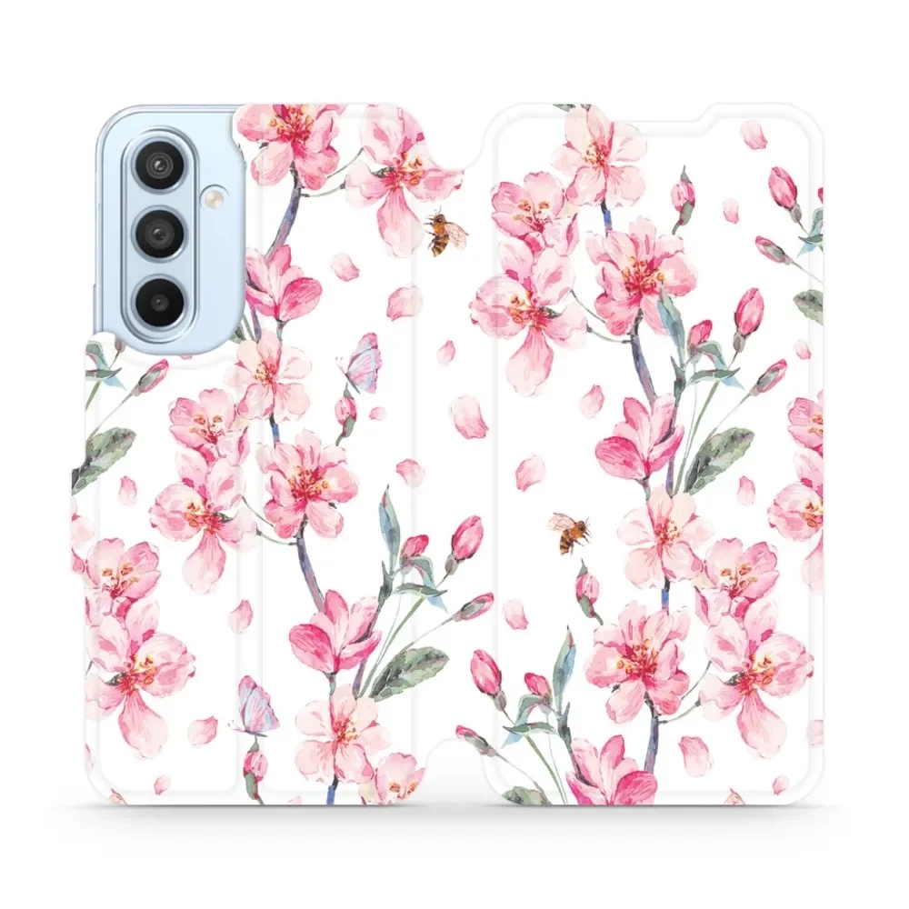 Etui z klapką do Galaxy A54 5G, Mobiwear Book, różowa wiosna