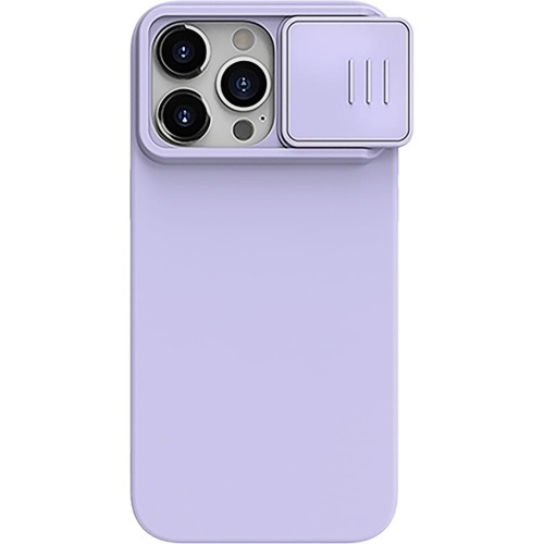 Image of Etui z ochroną aparatu i MagSafe Nillkin CamShield Silky Magnetic do iPhone 15 Pro, jasnofioletowe