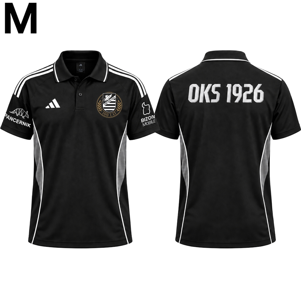 Polo sportowe, piłkarskie, adidas Tiro 25 OKS 1926 x Pancernik, czarne, M