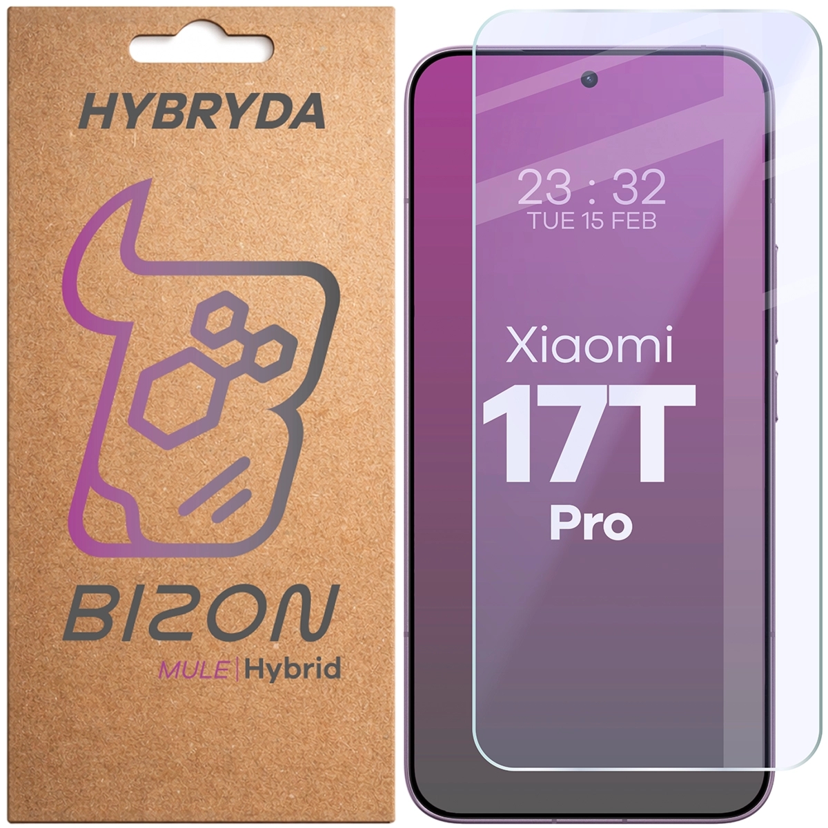 Elastyczne szkło hybrydowe Bizon Hybrid Mule do Xiaomi 17T Pro
