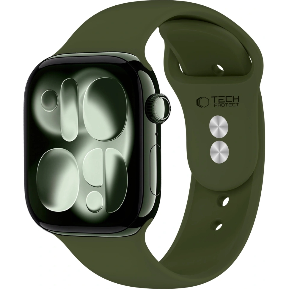 Pasek Tech-Protect Silicone, Apple Watch 49/46/45/44 mm, ciemnozielony