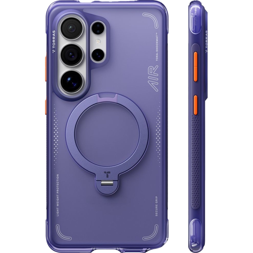 Etui z obrotową podstawką 360° Torras Ostand Q3 Air do MagSafe do Galaxy S26 Ultra, fioletowe