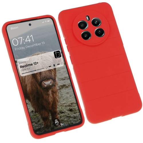 Image of Pancerne etui Bizon Case Tur do Realme 12+, czerwone