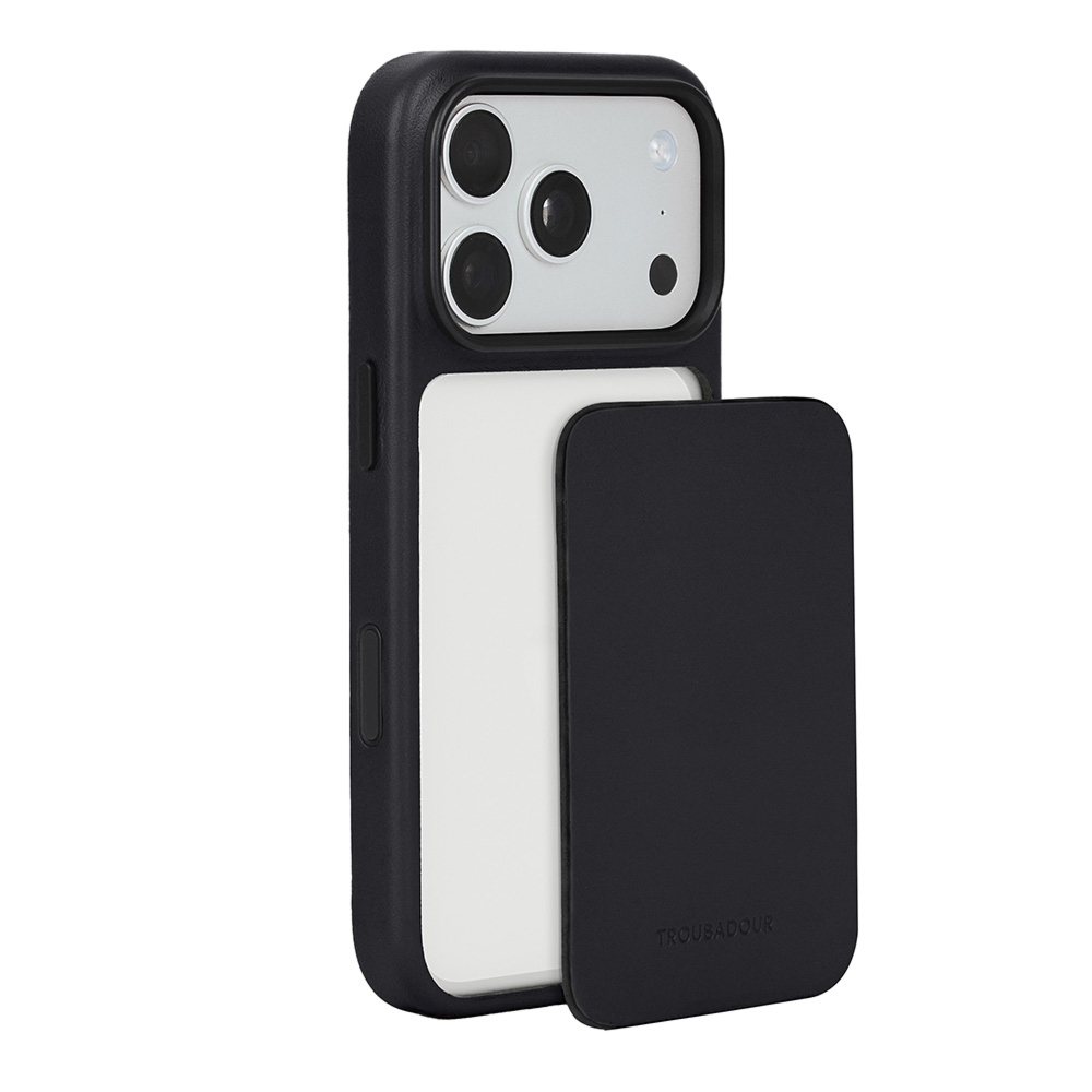 Skórzane etui z modularnymi pleckami Troubadour Modular Leather Case do MagSafe do iPhone 18 Pro Max, czarne
