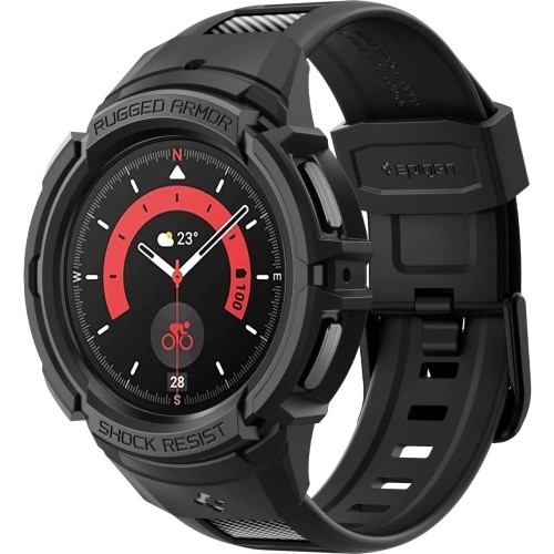 Image of Etui z paskiem Spigen Rugged Armor Pro do Galaxy Watch 5 Pro 45mm, czarno-czarne