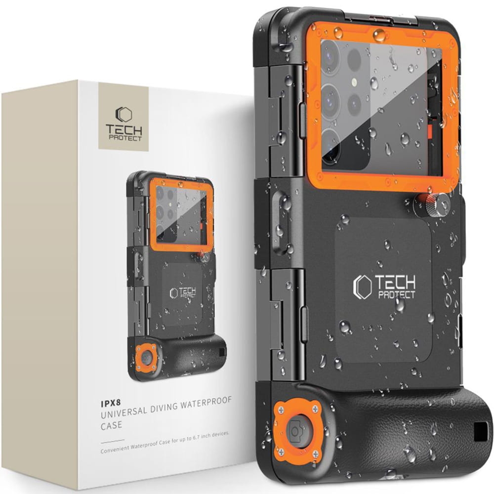 OUTLET: Etui wodoodporne Tech-Protect IPX8 Universal Diving Waterproof Case do telefonu 4,7-6,7″, czarne