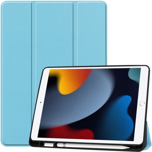 Image of Etui Bizon Case Tab Lizard do Apple iPad 9/8/7 10.2 2021/2020/2019, błękitne