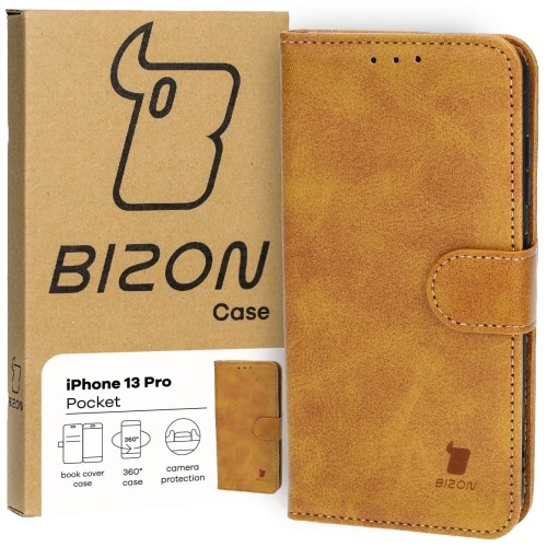 Image of Etui Bizon Case Pocket do Apple iPhone 13 Pro, brązowe