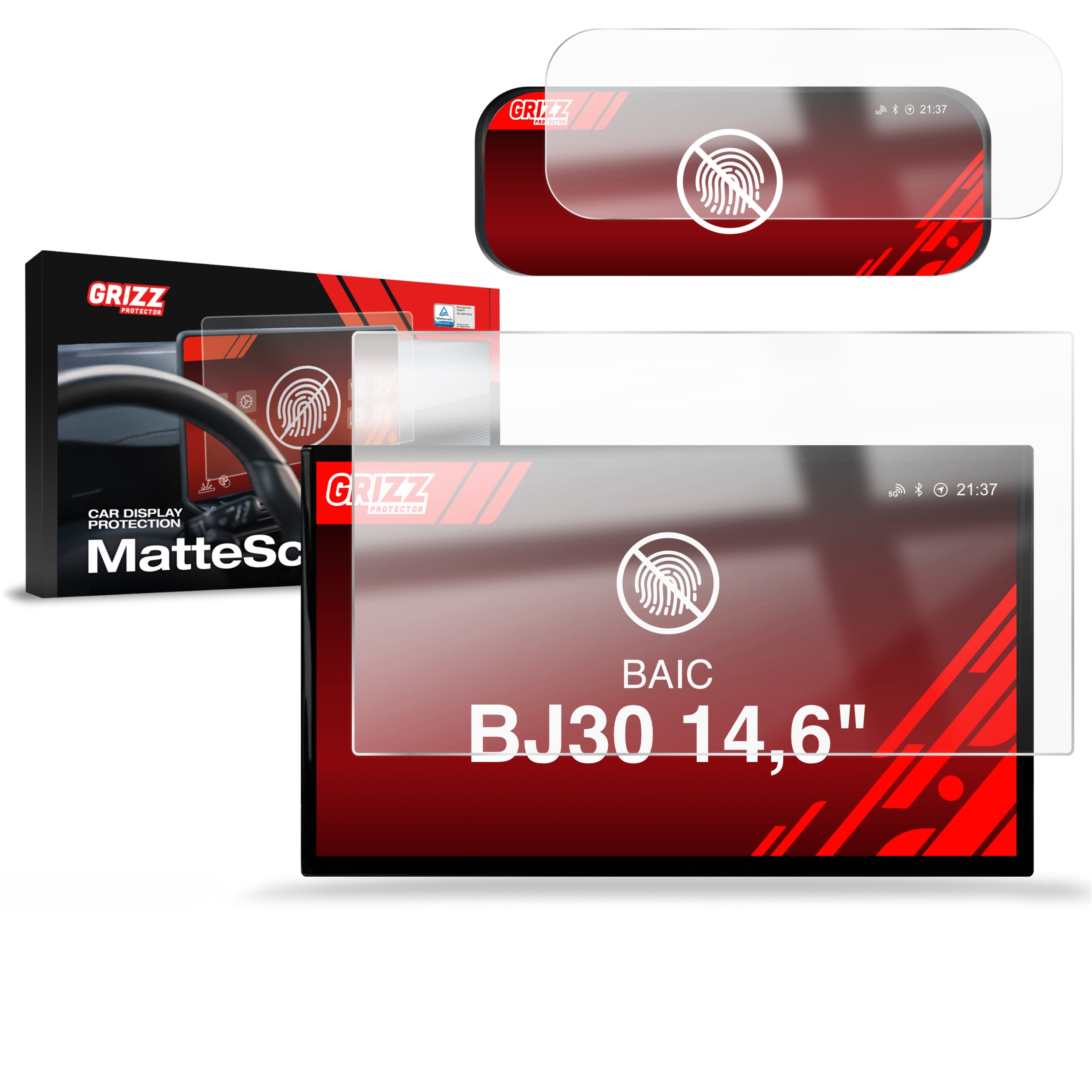 2w1 Folia antyodciskowa Grizz Protector na ekran BAIC BJ30 14,6″ (2026), matowa