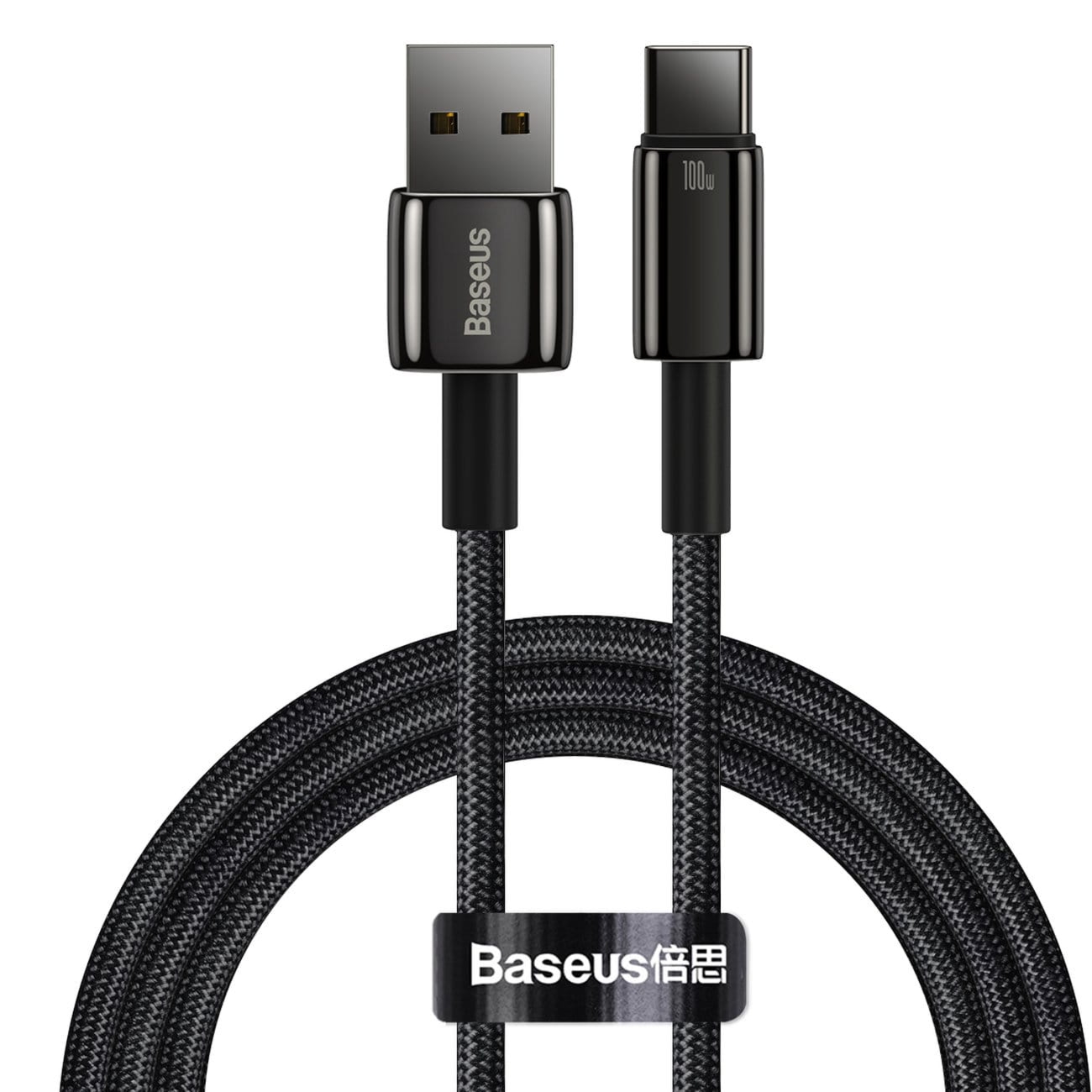 OUTLET: Kabel Baseus Tungsten Gold USB-A do USB-C 100W 480Mb/s 1m, czarny