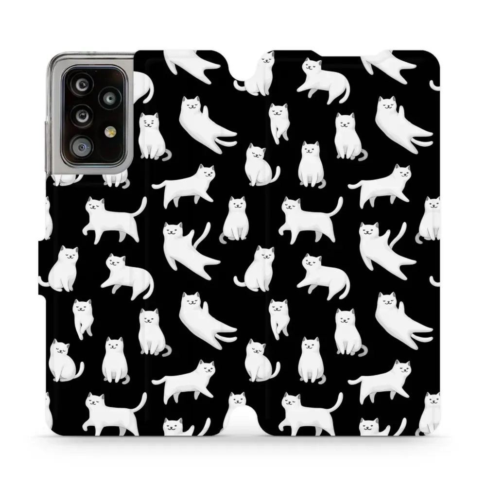 Etui z klapką do Galaxy A52s 5G, Mobiwear Book, kotki luna