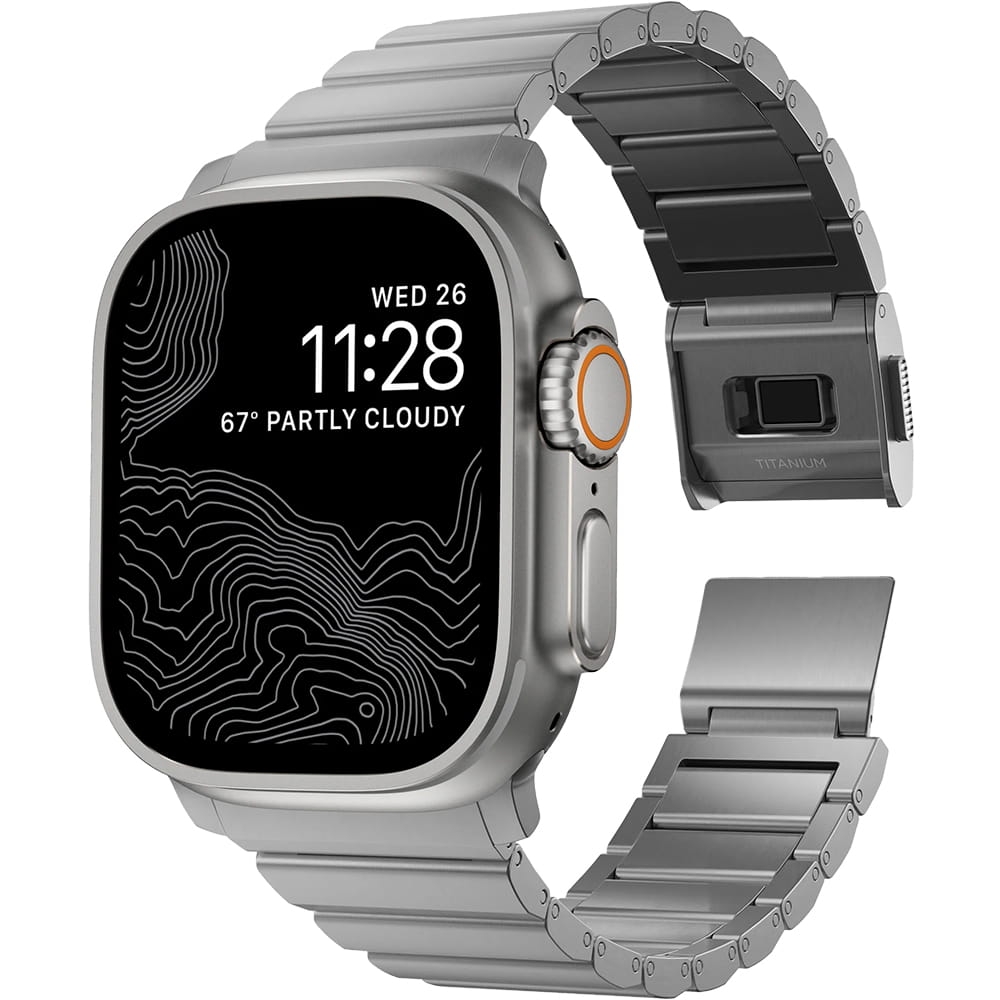 Image of Bransoleta Nomad Titianium Band do Apple Watch 49/46/45/44 mm, srebrna