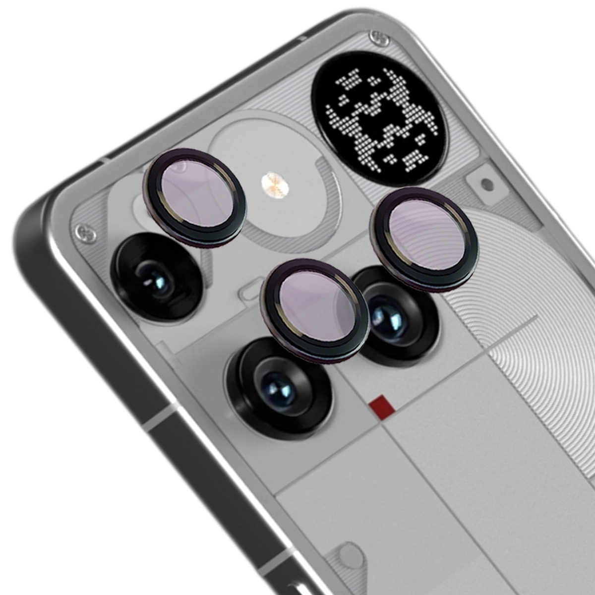 Szkło na aparat Bizon Glass Snap Lens do Nothing Phone (3), 1 zestaw, czarna ramka