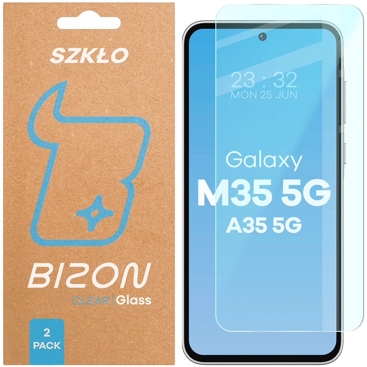 Szkło hartowane Bizon Glass Clear Duo do Galaxy M35 5G / A35 5G, 2 sztuki