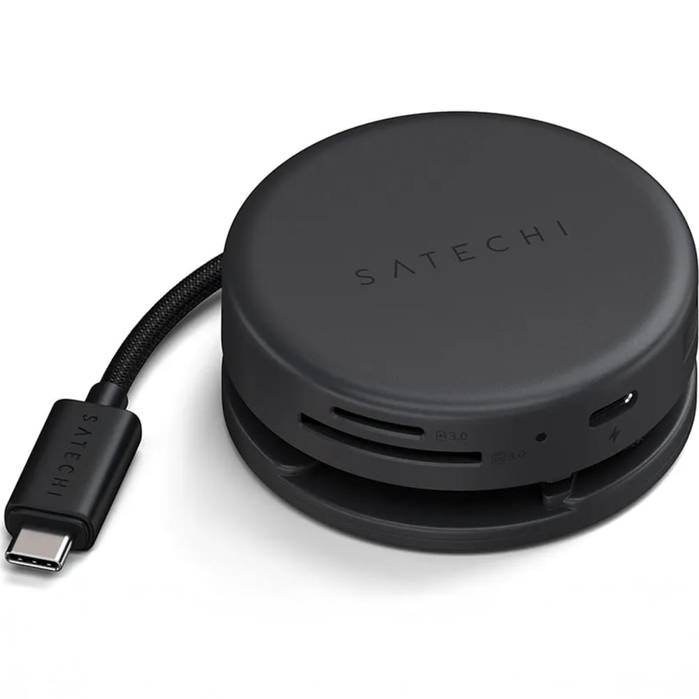 Multiport Adapter Satechi OnTheGO 7w1 do urządzeń mobilnych (USB-C PD, 2x USB-A, HDMI 4K, Ethernet, czytnik kart micro/SD), czarny