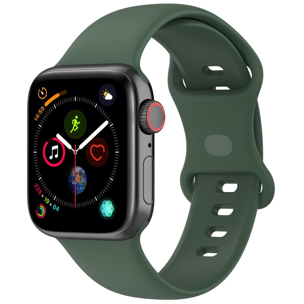 Image of Pasek Bizon Strap Watch Silicone S do Apple Watch 38/40/41/42 mm, ciemnozielony
