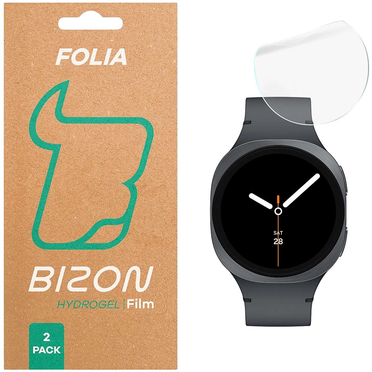 Image of Folia hydrożelowa na ekran Bizon Glass Watch Hydrogel do Galaxy Watch 8 40 mm, 2 sztuki
