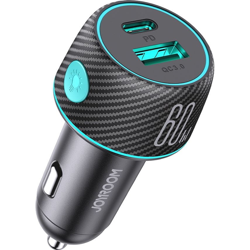 Image of Ładowarka samochodowa Joyroom JR-CCN01 60W, USB-A, USB-C, PD, QC 3.0, czarna
