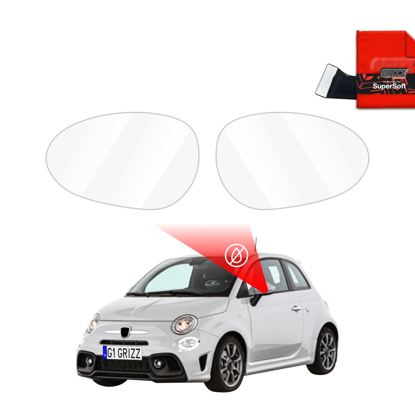 Folia przeciwdeszczowa Grizz Protector na lusterka do Abarth 695 (2016-2022)