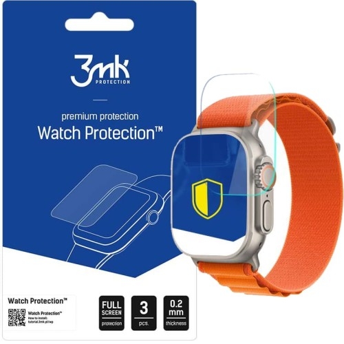 Image of Szkło hybrydowe 3mk Watch Protection do Apple Watch Ultra 2/1 49 mm, 3 sztuki
