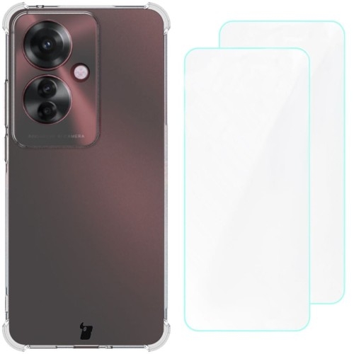 Image of Etui + 2x folia Bizon Case Clear Pack do Oppo Reno11 F 5G, przezroczyste