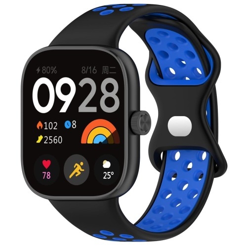 Image of Pasek Bizon Strap Watch Octo do Xiaomi Redmi Watch 4/Xiaomi Band 8 Pro, czarno-niebieski