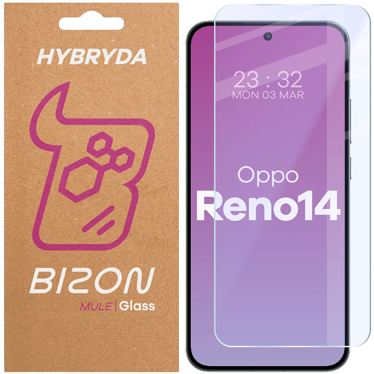 Elastyczne szkło hybrydowe Bizon Hybrid Mule do Oppo Reno 14