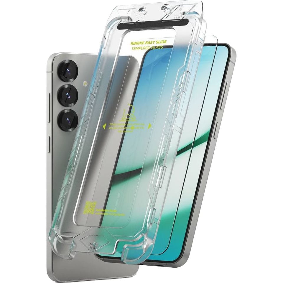 OUTLET: Szkło hartowane na ekran z aplikatorem Ringke Easy Slide 2-Pack do Samsung Galaxy S25, 2 sztuki