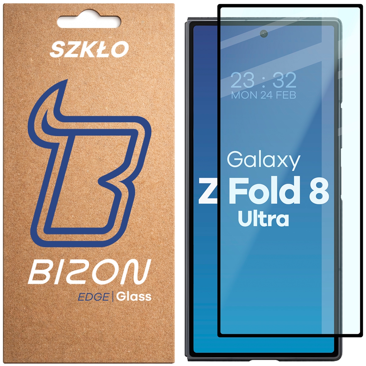 Szkło hartowane Bizon Glass Edge do Galaxy Z Fold8 Ultra, czarna ramka