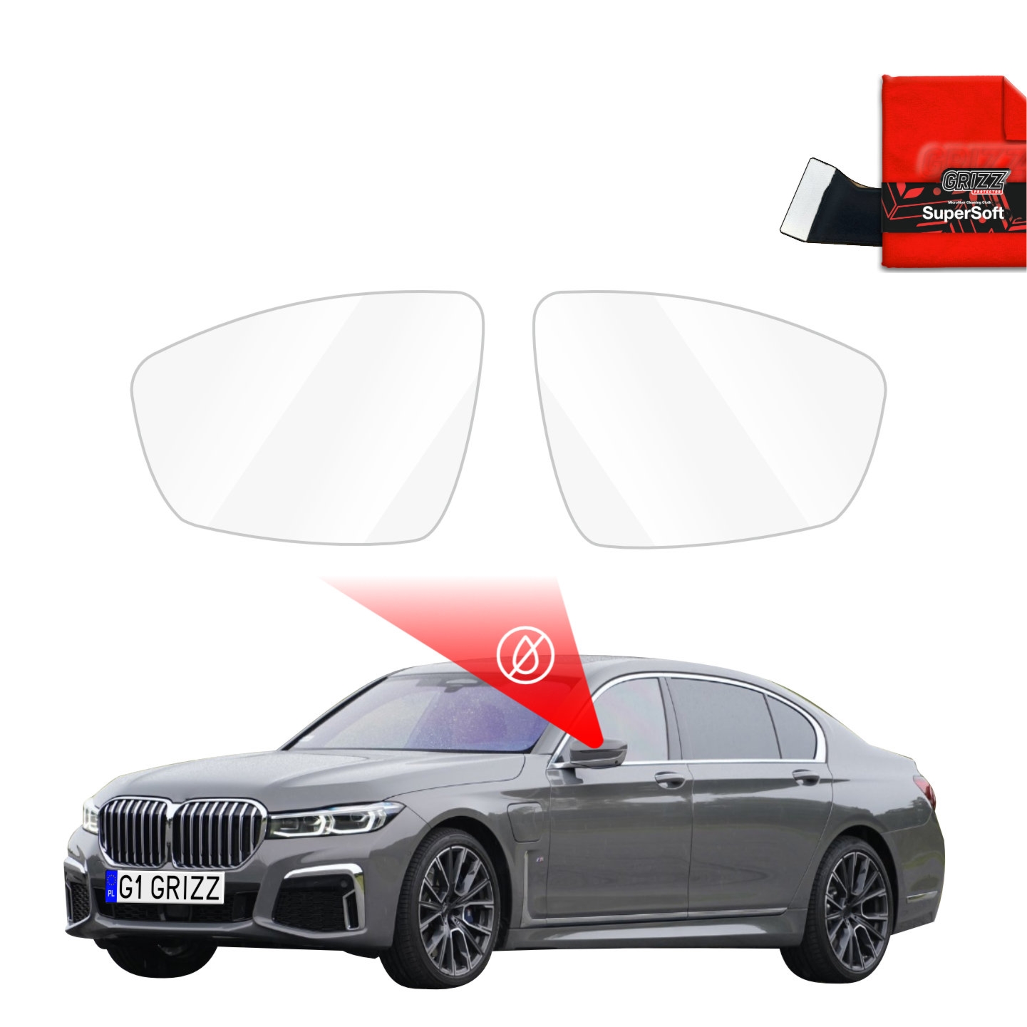 Folia przeciwdeszczowa Grizz Protector na lusterka do BMW 7 G12 (2015-2022)