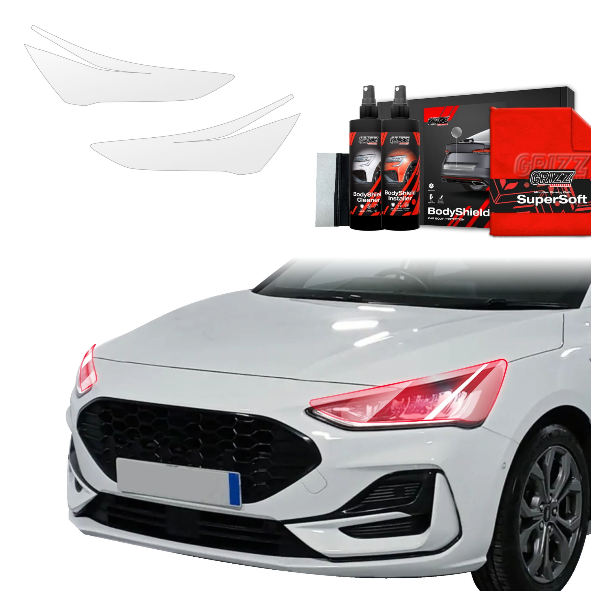 2w1 Folia ochronna na lampy Grizz Protector do Ford Focus ST-Line X Hatchback Facelift (2021-2025)