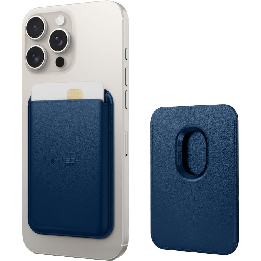 Image of Portfel na karty Tech-Protect MagWallet do MagSafe, granatowy
