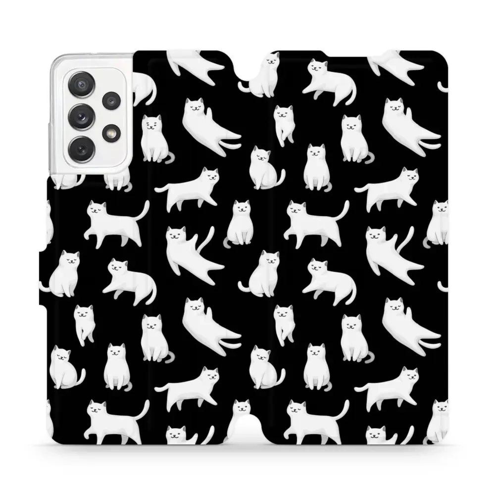 Etui z klapką do Galaxy A72 5G, Mobiwear Book, kotki luna