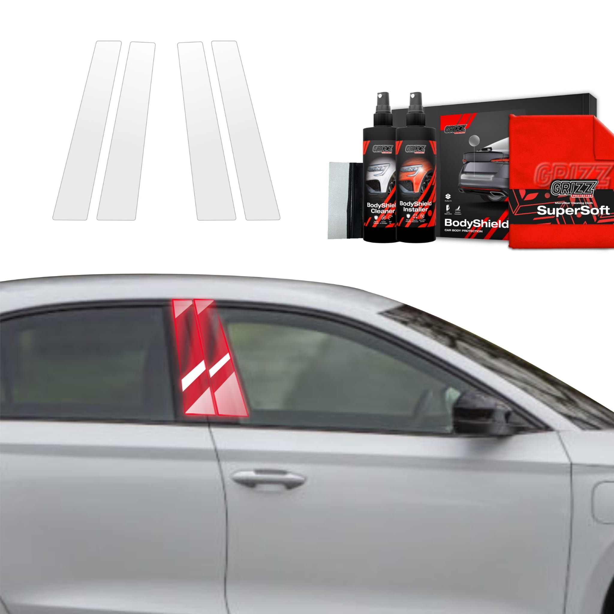 4w1 Folia ochronna Grizz Protector na słupki do Skoda Octavia 4 Hatchback Facelifting (2024-2026)