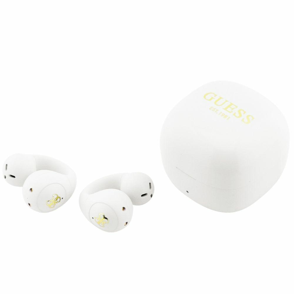 Bezprzewodowe słuchawki douszne, otwarte Guess OWS Mini Classic, Bluetooth 6.0, białe
