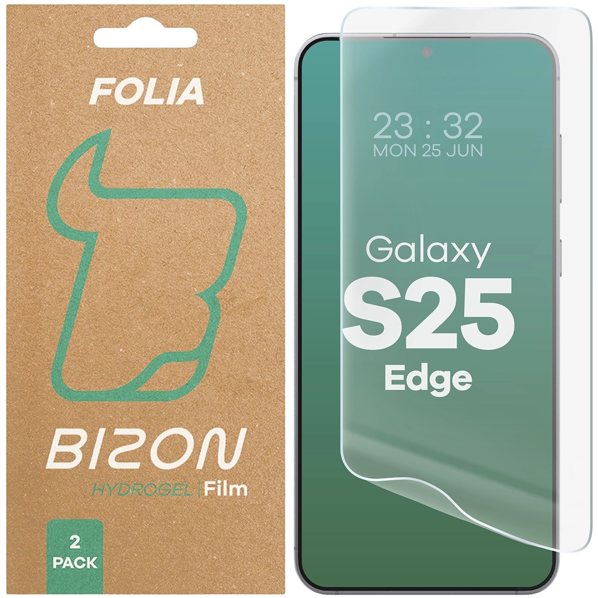 Folia hydrożelowa na ekran Bizon Film Hydrogel Front Duo do Galaxy S26 Plus / S25 Edge, 2 sztuki