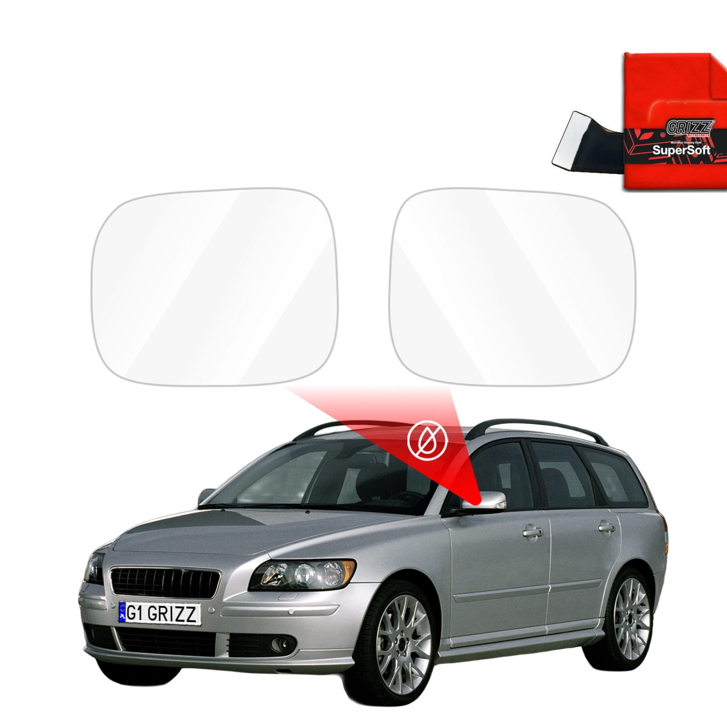 Folia przeciwdeszczowa Grizz Protector na lusterka do Volvo V50 (2004-2012)