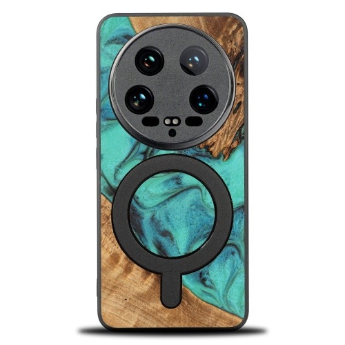 Image of Drewniane etui Bewood Unique - Turquoise do MagSafe do Xiaomi 14 Ultra