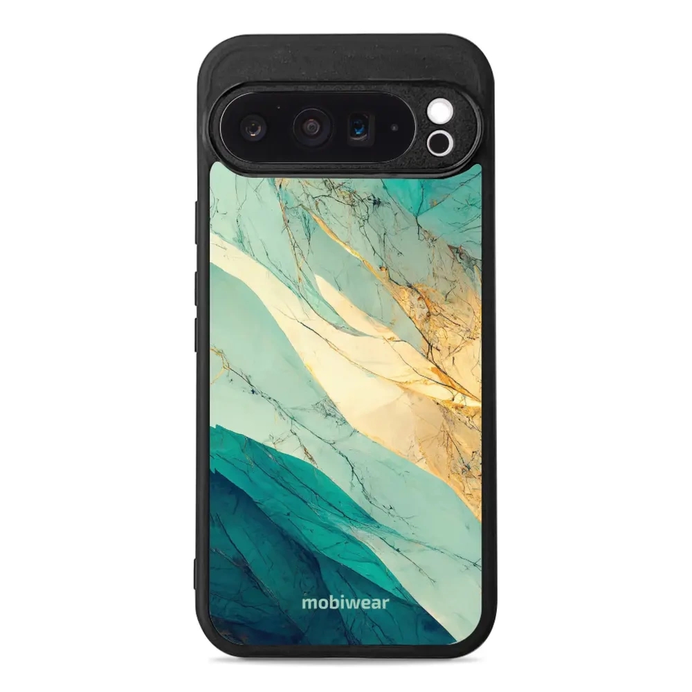 Etui ochronne do Google Pixel 9 Pro XL, Mobiwear Glossy Case, turkusowy marmur