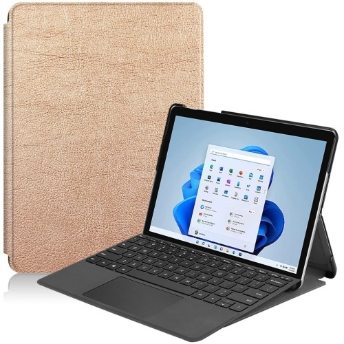 Image of Etui Bizon Case Tab Croc do Microsoft Surface Go 4 / Go 3 / Go 2 / Go, różowozłote