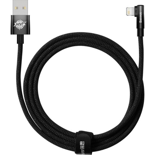 Image of Kabel MVP 2 Elbow Baseus 2.4A USB-A do Lightning 2m, czarny