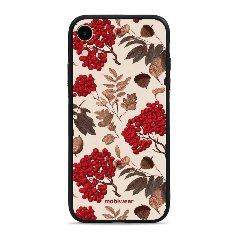 Etui ochronne do iPhone XR, Mobiwear Glossy Case, jarzębina na ecru