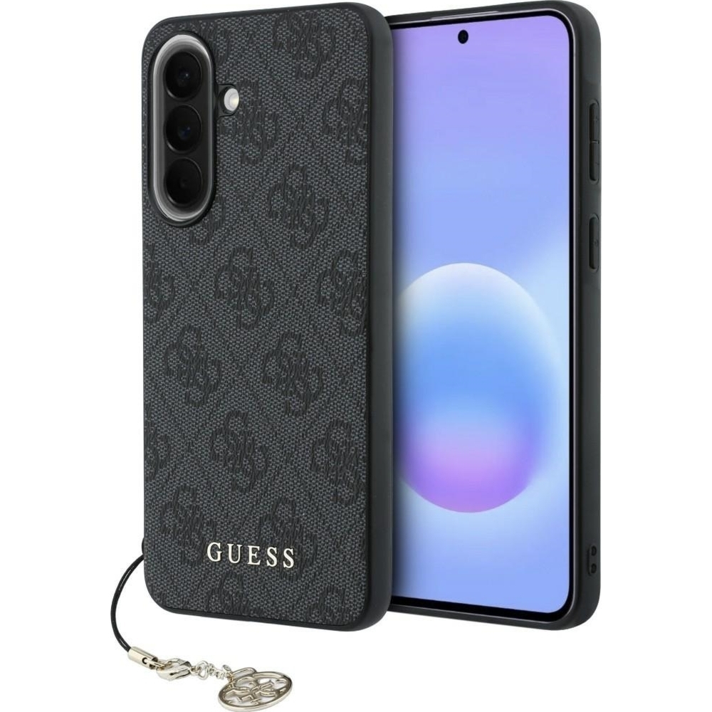 Etui Guess Charms Collection do Galaxy A37 5G, czarne ze złotą zawieszką